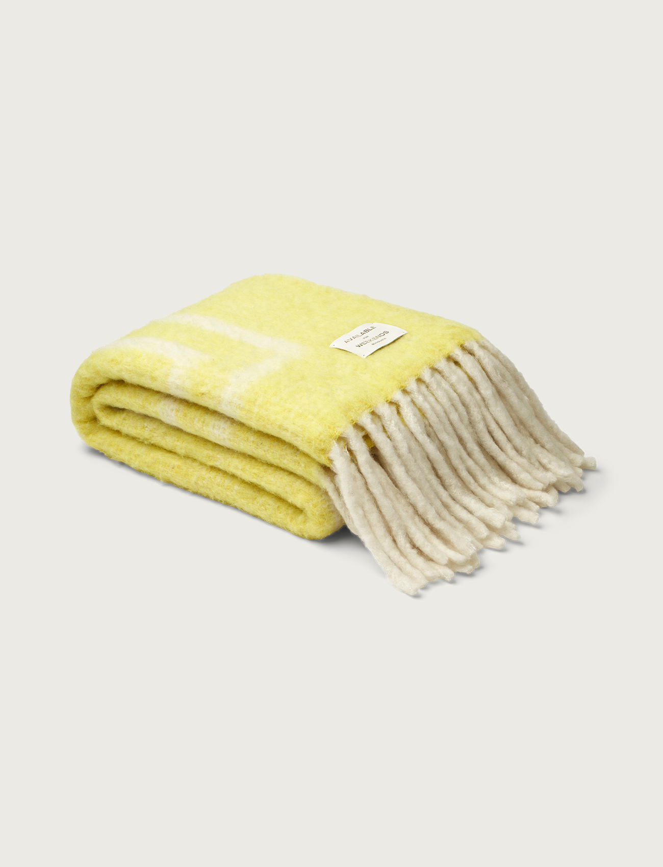 Weekend Plaid, creme & neon yellow