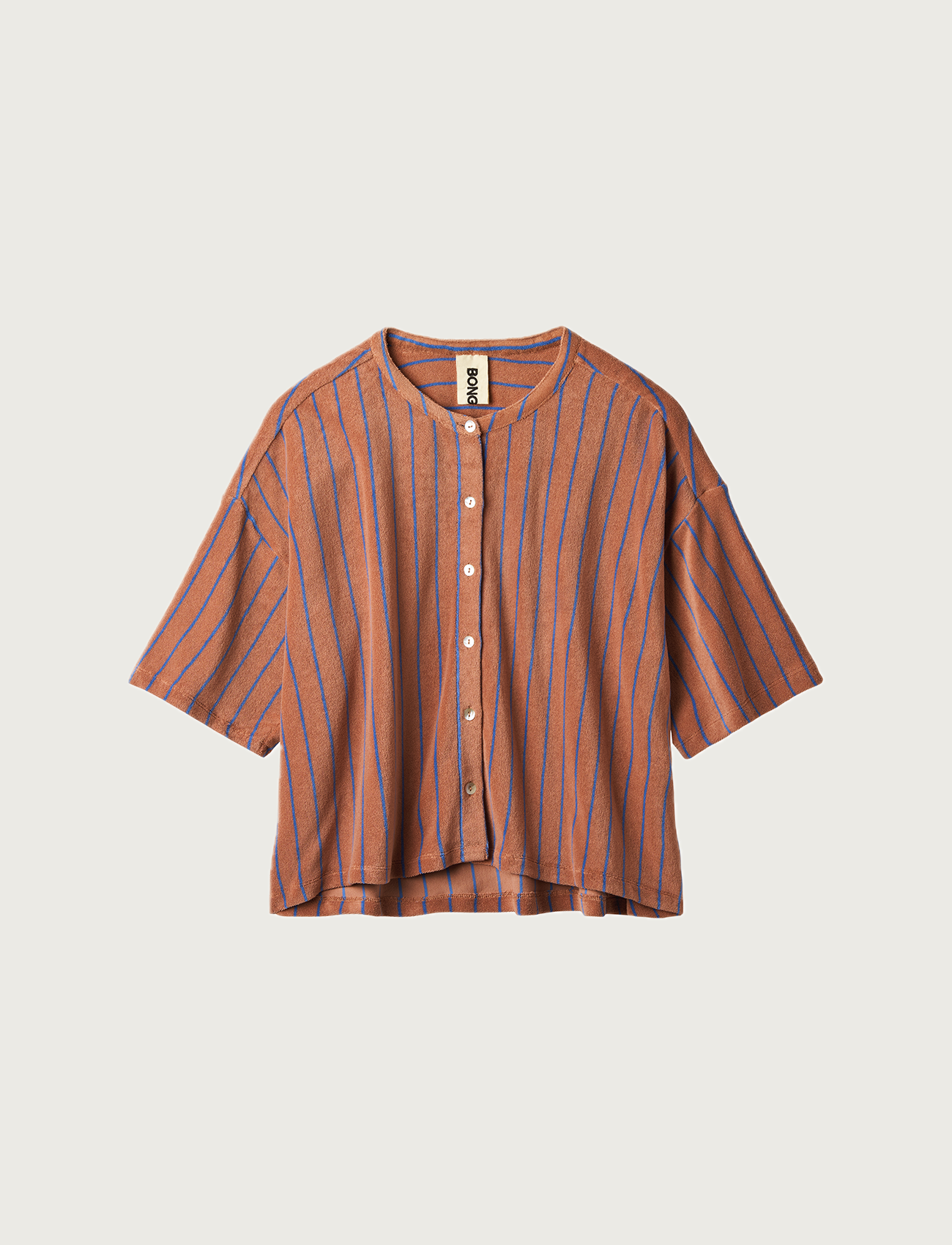 Naram Oversized Shirt, camel & ultramarine