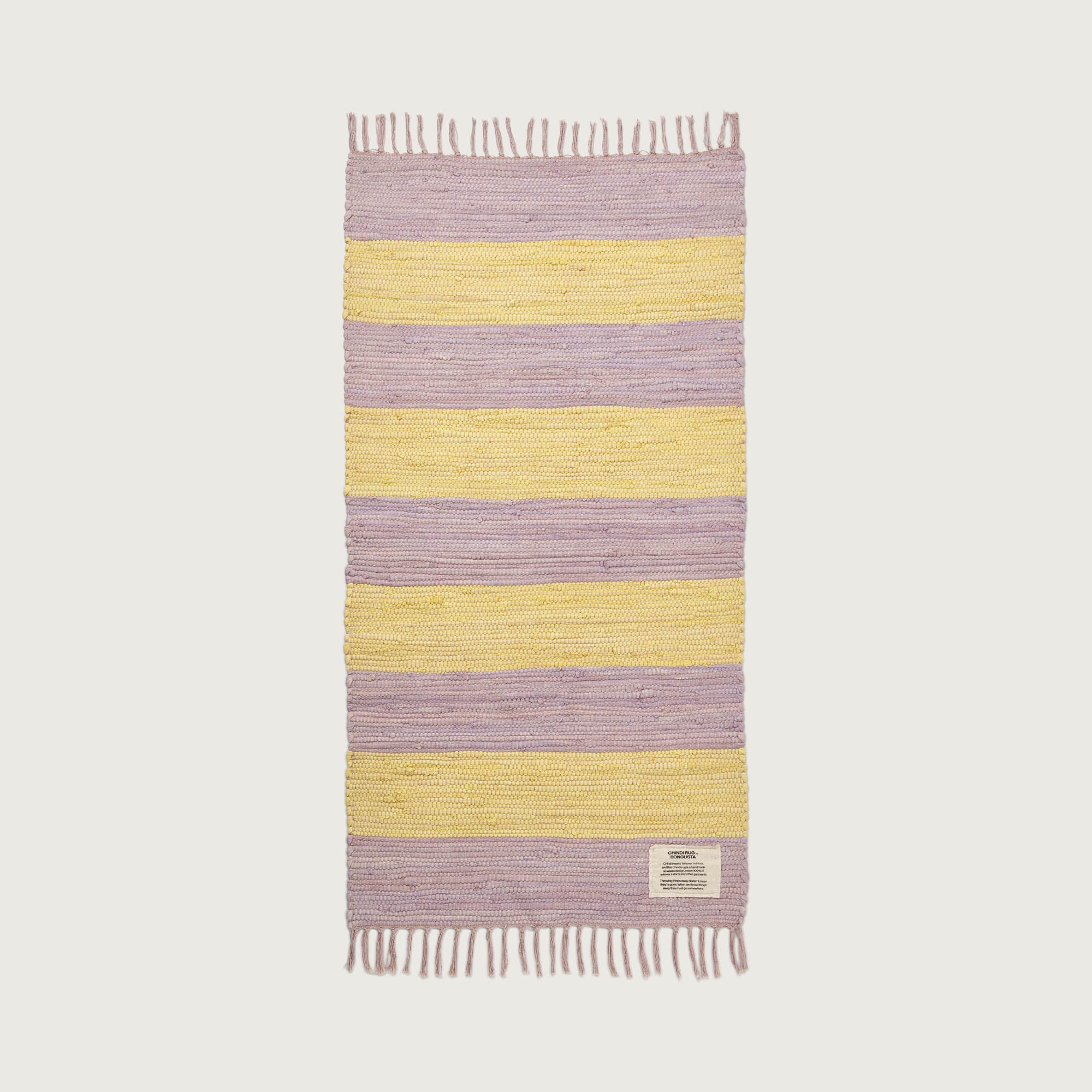 Chindi Rug, lilac & neon yellow