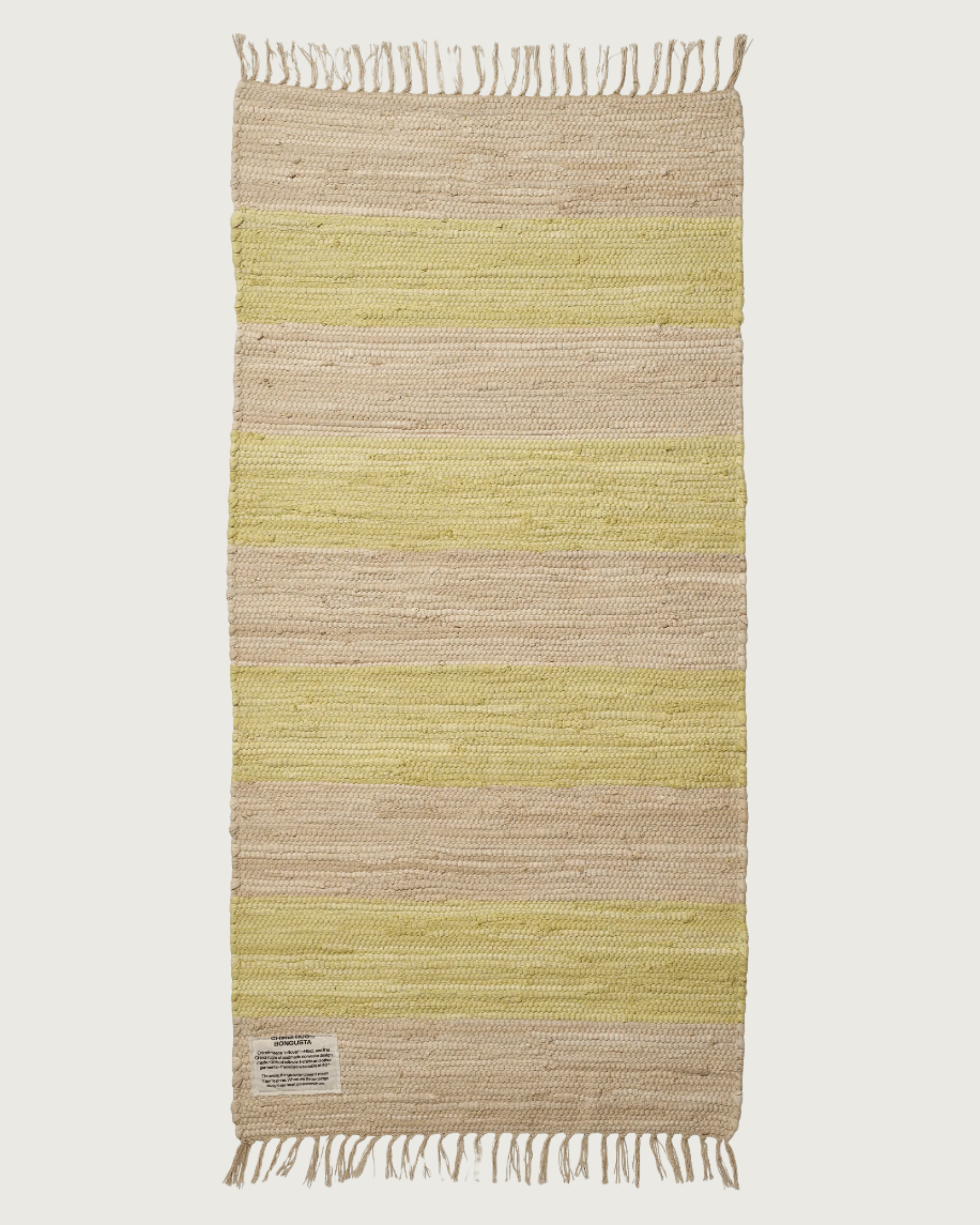Chindi Rug, neon yellow & creme